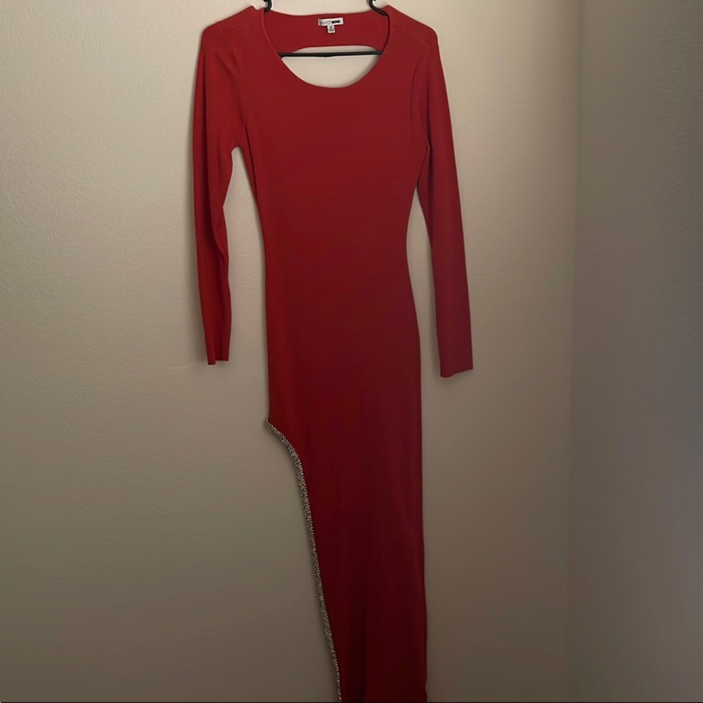 Elegant Red Long Sleeve Dress